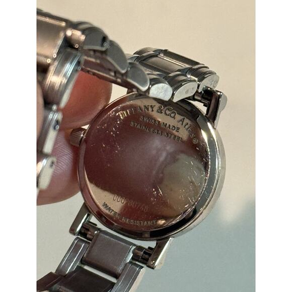 TIFFANY & Co. Atlas 000280748 2 Hand Quartz White Stainless Steel Watch Women’s